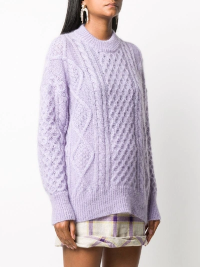 Shop Laneus Chunky-knit Jumper In Purple