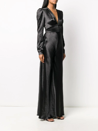 Shop Philosophy Di Lorenzo Serafini Flared-leg V-neck Jumpsuit In Black