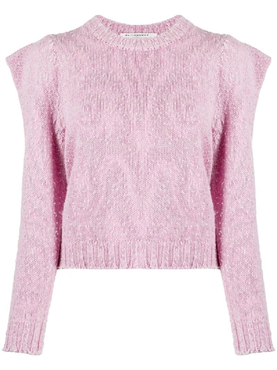 Shop Philosophy Di Lorenzo Serafini Structured-shoulders Wool Knit Jumper In Purple