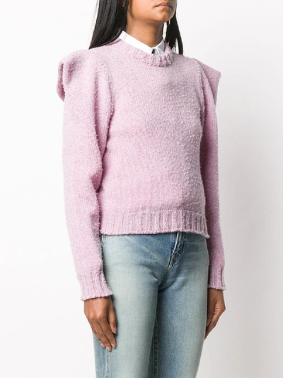 Shop Philosophy Di Lorenzo Serafini Structured-shoulders Wool Knit Jumper In Purple