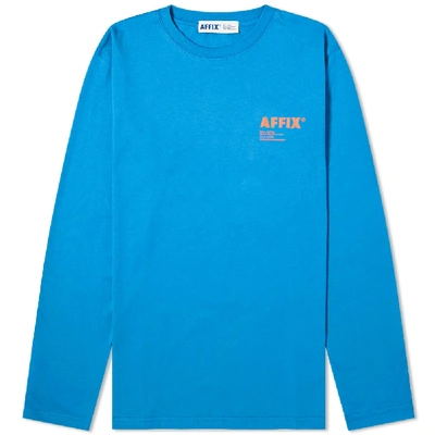 Shop Affix Long Sleeve Standardised Logo Tee In Blue