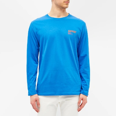 Shop Affix Long Sleeve Standardised Logo Tee In Blue