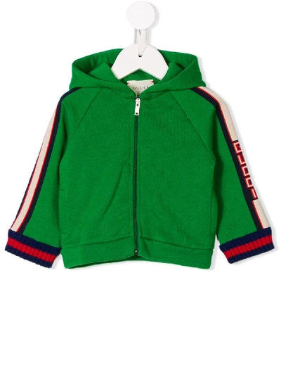 Shop Gucci Zip-up Sweatshirt In Green