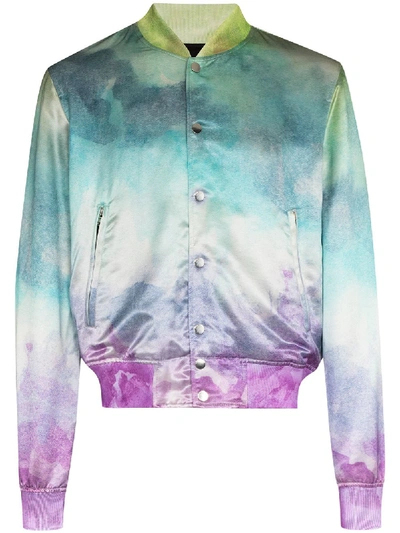 Shop Amiri Watercolour-effect Bomber Jacket In Multicolour