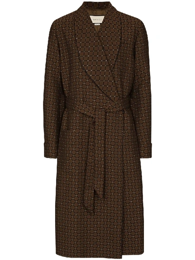 Shop Gucci Gg Belted Trench Coat In Neutrals