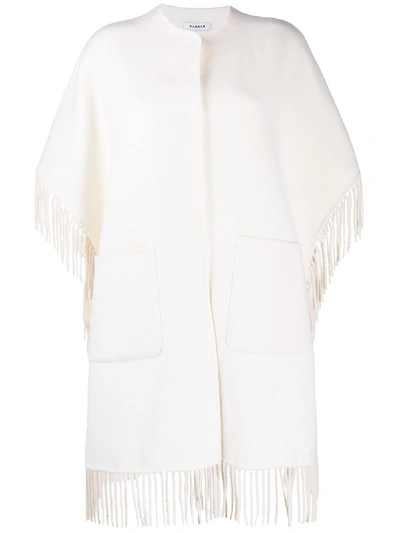 Shop P.a.r.o.s.h Fringe-trimmed Coat In White