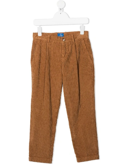 Shop Fay Straight-leg Corduroy Trousers In Brown