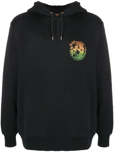 Shop Paul Smith Logo Print Drawstring Hoodie In Black