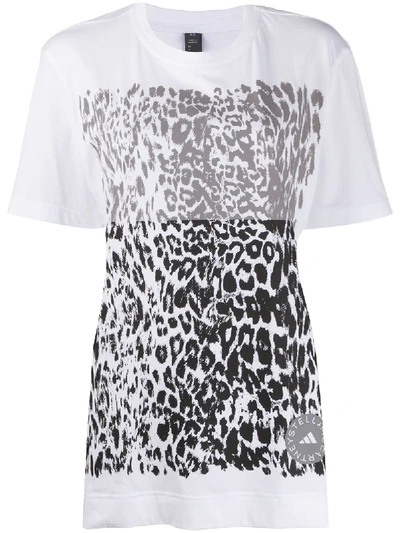 Shop Adidas By Stella Mccartney Leopard Print T-shirt In White