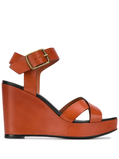 Shop Ba&sh Celma Wedge Sandals In Brown