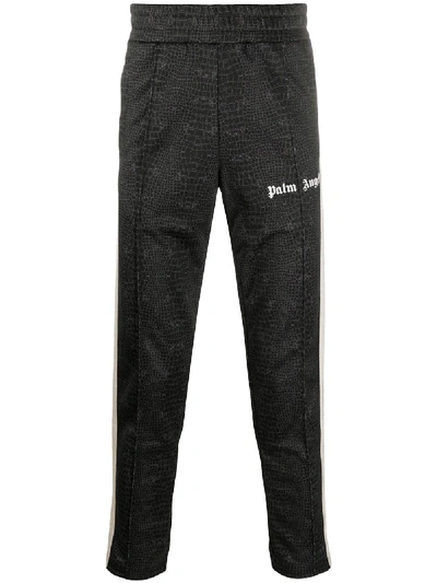 Shop Palm Angels Crocodile-print Track Pants In Black