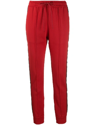 Shop Gucci Slim-fit Drawstring Track Pants In Red