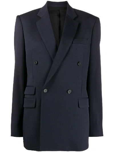 Shop Stella Mccartney Double-breasted Blazer Jacket In Blue
