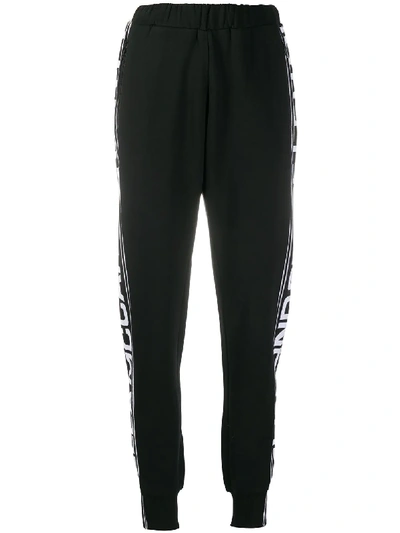 Stella Mccartney Jacquard-trimmed Cotton-fleece Track Pants In Black