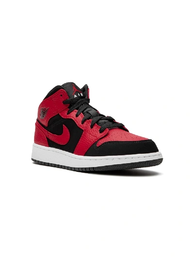 Shop Jordan Air  1 Mid "reverse Bred" Sneakers In Black