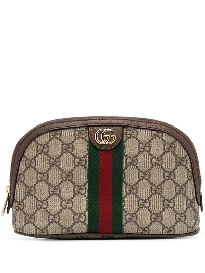 Shop Gucci Large Ophidia Vanity Bag In Neutrals