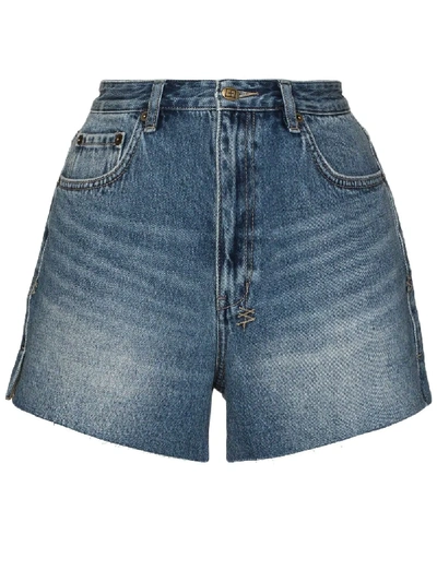 Shop Ksubi Faded-effect Denim Shorts In Blue