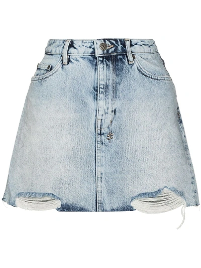 Shop Ksubi Denim Mini Skirt In Blue