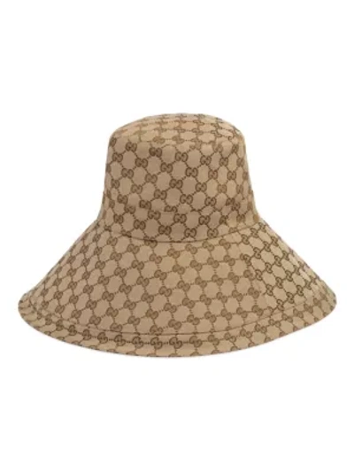 Shop Gucci Gg Canvas Wide Brim Hat In Beige