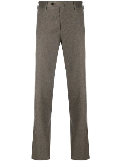 Pt01 Slim-fit Wool Trousers In Brown