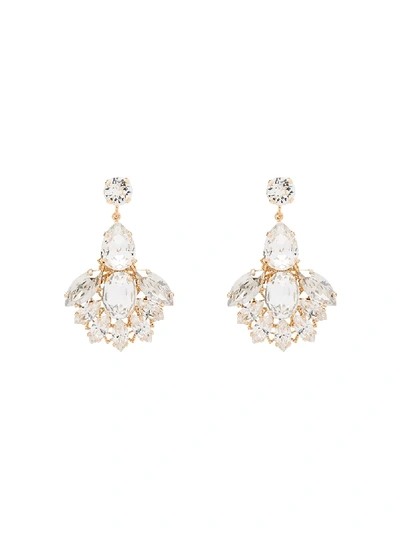 Shop Anton Heunis Crystal Cascade Drop Earrings In White