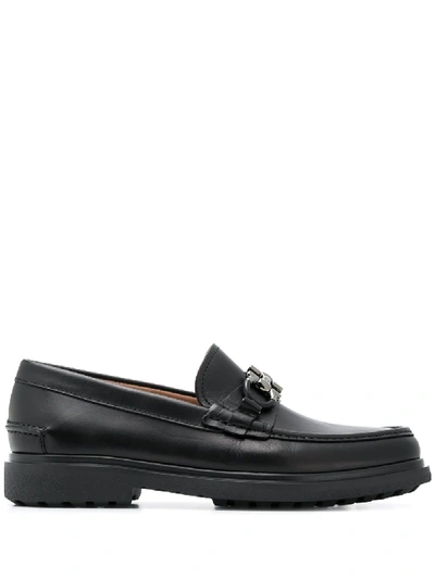 Shop Ferragamo Gancini-detail Loafers In Black