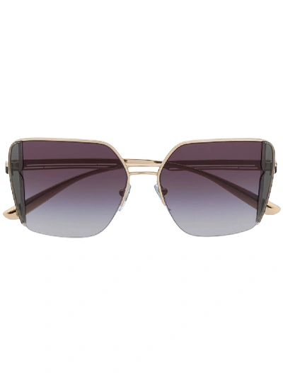 Shop Bvlgari B.zero1 Squared Frame Sunglasses In Black