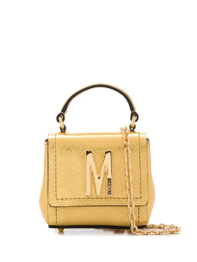 Shop Moschino Logo-plaque Belt Bag In Gold