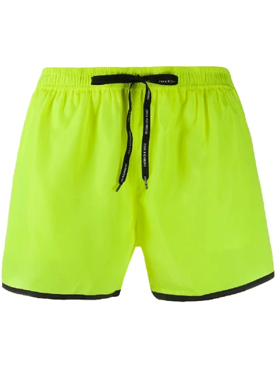 Shop John Richmond Rian Logo-print Swim Shorts In Yellow