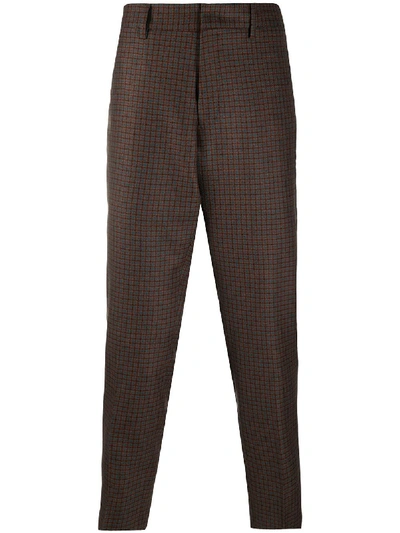 Shop Pt01 Tapered Tailored Trousers In Brown