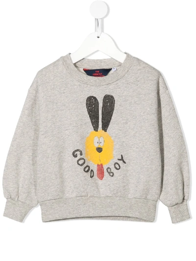 Shop The Animals Observatory Dog-print Cotton Sweatshirt In Grey