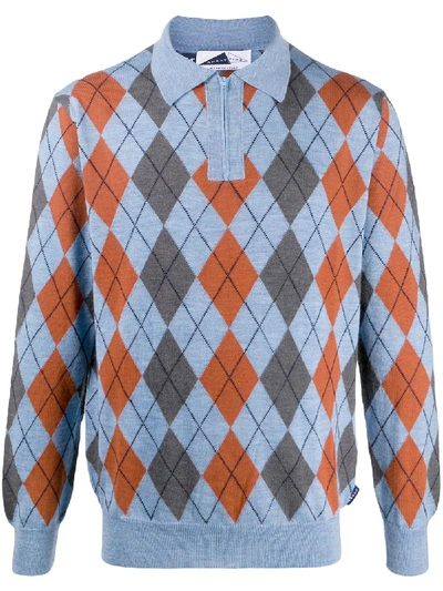 Shop Anglozine Argyle Knit Jumper In Blue