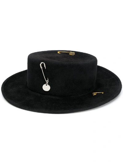 Shop Ruslan Baginskiy Chain Strap Canotier Hat In Black