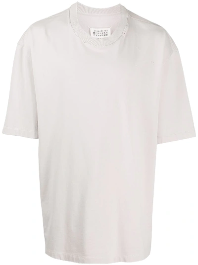 Shop Maison Margiela Short Sleeve Cotton T-shirt In Neutrals