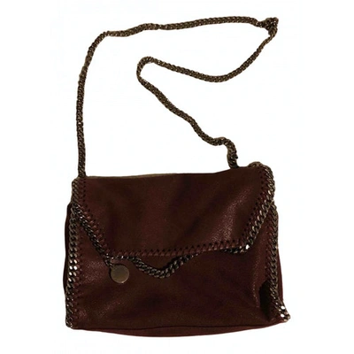 Pre-owned Stella Mccartney Falabella Leather Clutch Bag In Burgundy