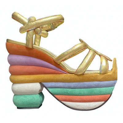 Pre-owned Ferragamo Multicolour Suede Sandals