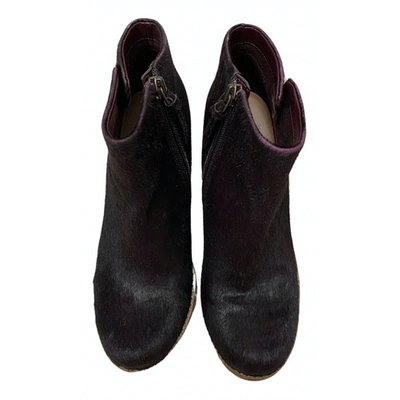 Pre-owned Clarks Burgundy Fur Boots
