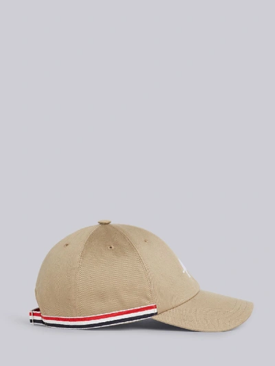 Shop Thom Browne Camel Cotton Twill Lion Icon Baseball Cap