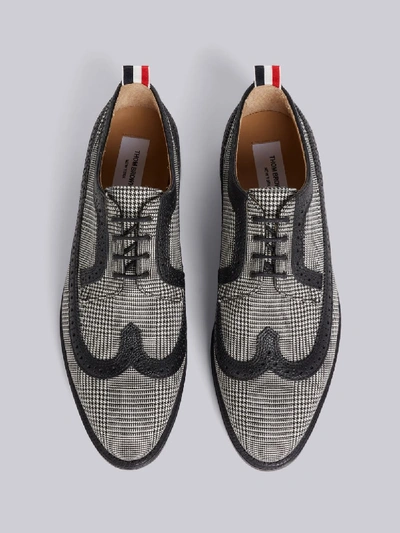 Shop Thom Browne Black And White Wool Prince Of Wales Longwing Brogue