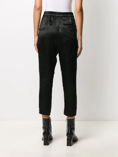 Shop Ann Demeulemeester Cropped Belted Trousers In Black