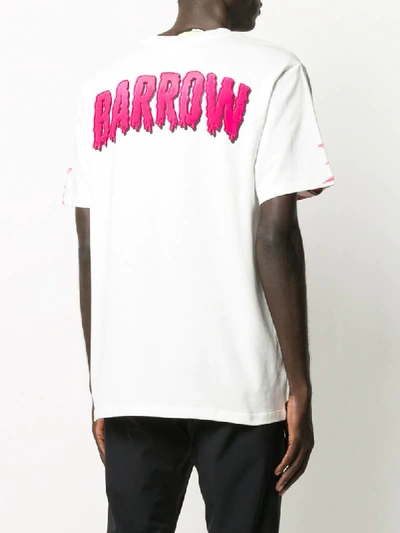 Shop Barrow Smiley Logo Cotton T-shirt In White