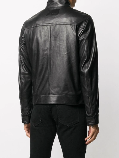 Shop Dolce & Gabbana Leather Zip-up Jacket In Black