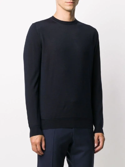 Shop Ermenegildo Zegna Wool-cashmere Blend Sweatshirt In Blue