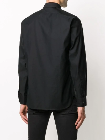 Shop Saint Laurent Yves Collar Shirt In Black