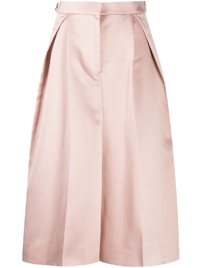 Shop Sacai Stripe-side A-line Midi Skirt In Pink