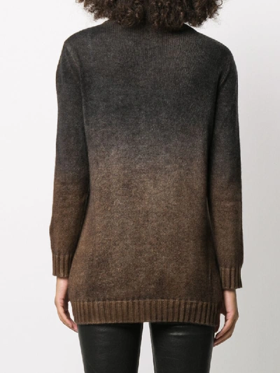 Shop Avant Toi Faded Effect Roll-neck Jumper In Brown