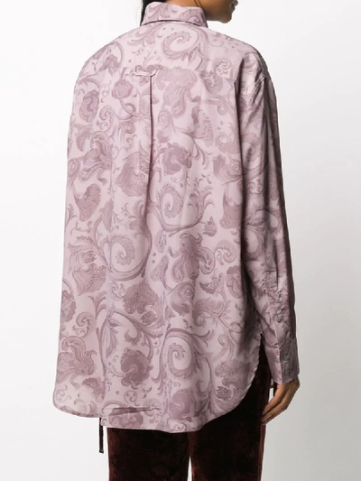 Shop Acne Studios Floral Print Shirt In Purple