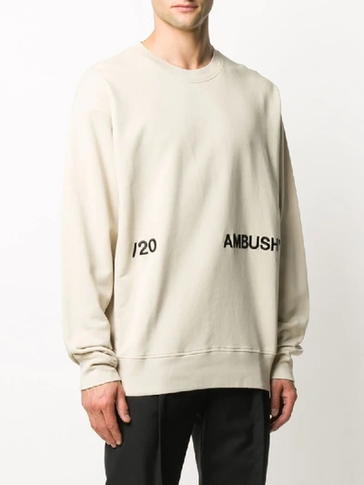 Shop Ambush Embroidered-logo Sweatshirt In Neutrals