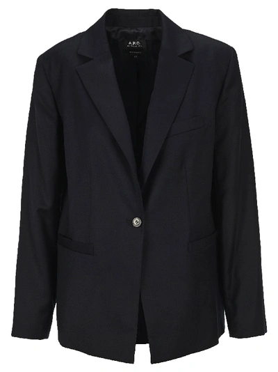 Shop Apc Savannah Blazer In Navy Blue