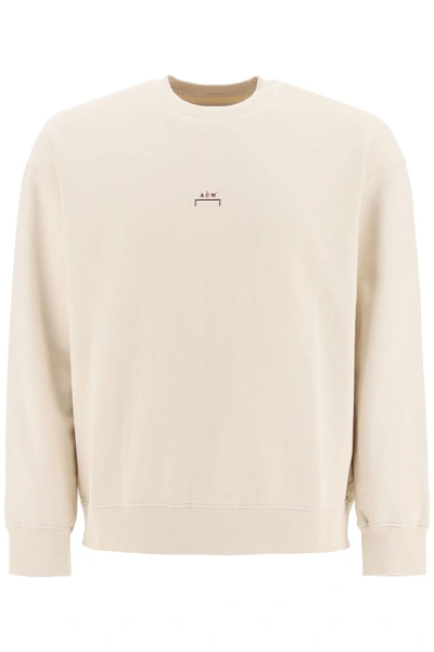 Shop A-cold-wall* Logo Print Sweatshirt In Almond Milk (beige)